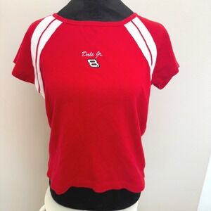 VTG Chase Authentics T Shirt Womens L Dale Earnhardt Jr. #8 Red Nascar Y2K